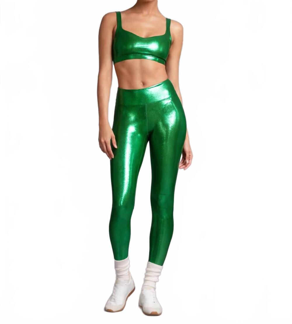 NEW HEROINE SPORT marvel metallic performance legging in hunter